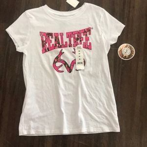 RealTree women’s t-shirt - White/pink camo -Size M